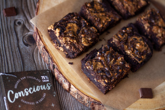 Dark Chocolate & Peanut Butter Vegan Brownies