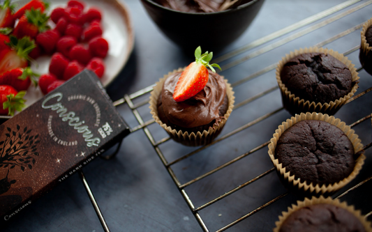 Chocolate Cupcakes with Aquafaba Ganache