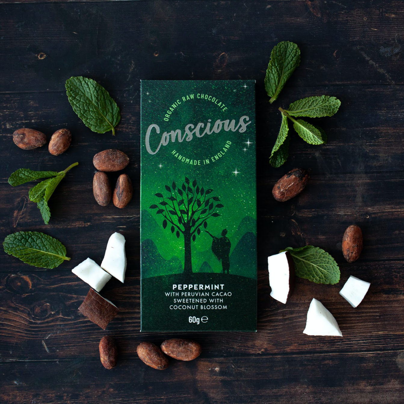 Peppermint 60g - Conscious Chocolate