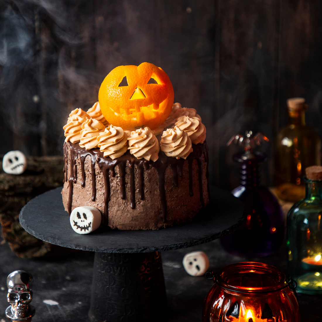Spooky Chocolate Orange Halloween Cake