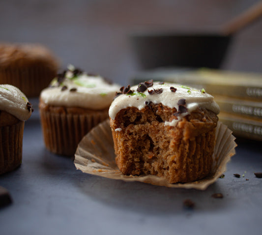 Carrot cake spelt muffins with cashew frosting CAKE